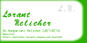 lorant melicher business card